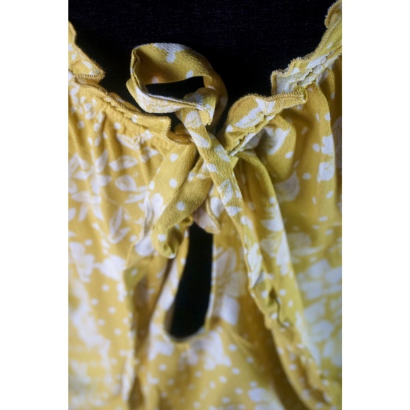 Free People One On One Yellow Floral Bodysuit L - Picture 8 of 11